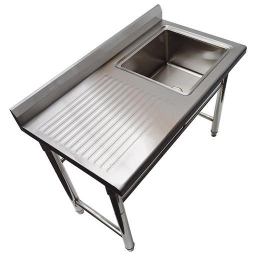Commercial Sink Stainless Steel 1100x600x900mm 1 Bowl Right Splashback | St145 Br Makfry