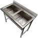 Commercial Sink Stainless Steel 1100x600x1000mm 2 Bowls Splashback | St245 A Makfry
