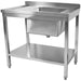 Commercial Sink Stainless Steel 1 Bowl Right Splashback Bottom Shelf 1000x700x950mm | Std1070 R Makfry