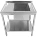 Commercial Sink Stainless Steel 1 Bowl Right Splashback Bottom Shelf 1000x700x950mm | Std1070 R Makfry