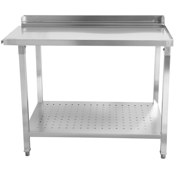 Unloading table Right side 600x650x850mm With bottom shelf With splashback Stainless steel |  SWB6065L