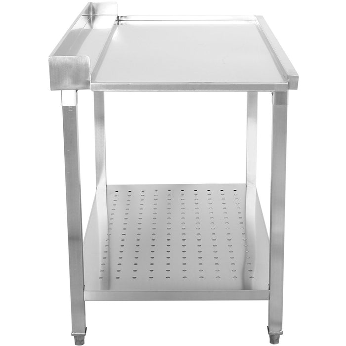 Unloading table Right side 600x650x850mm With bottom shelf With splashback Stainless steel |  SWB6065L