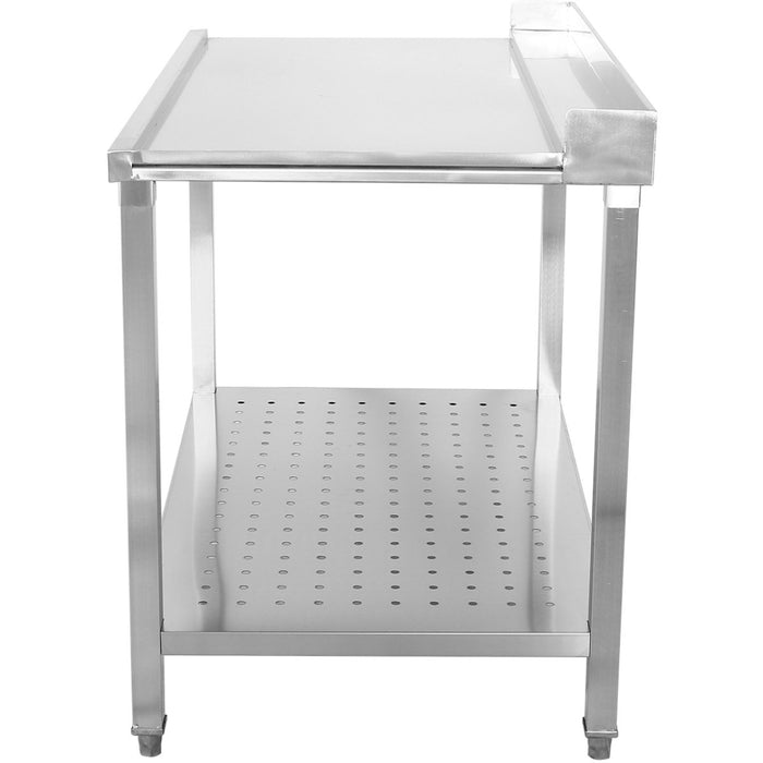 Unloading table Right side 600x650x850mm With bottom shelf With splashback Stainless steel |  SWB6065L