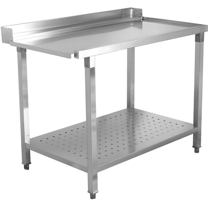 Unloading table Right side 600x650x850mm With bottom shelf With splashback Stainless steel |  SWB6065L