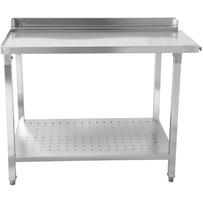 Unloading table Left side 600x650x850mm With bottom shelf With splashback Stainless steel |  SWB6065R