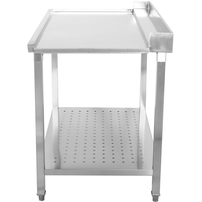 Unloading table Left side 1100x650x850mm With bottom shelf With splashback Stainless steel |  SWB11065R