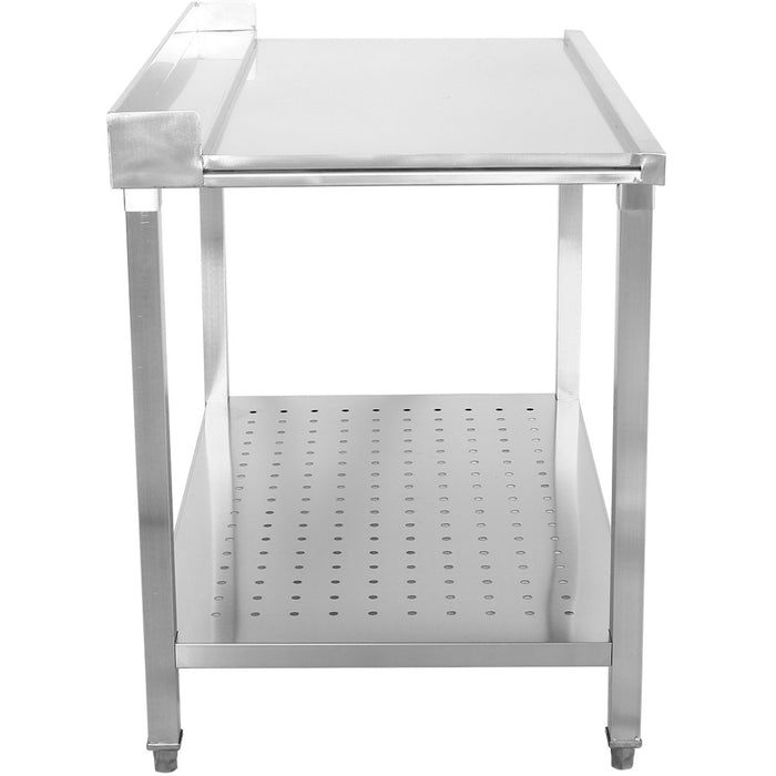 Unloading table Left side 600x650x850mm With bottom shelf With splashback Stainless steel |  SWB6065R