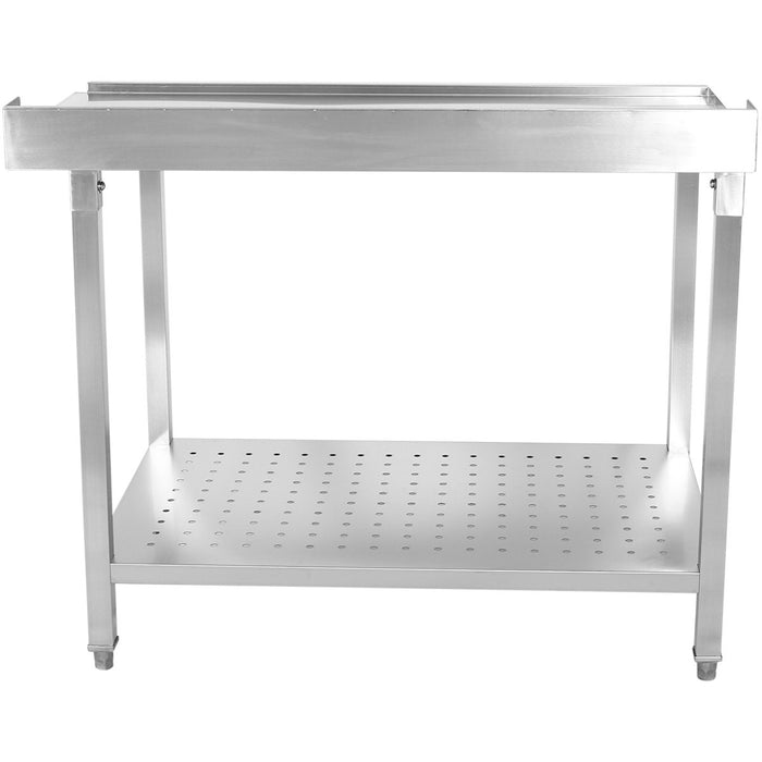 Unloading table Left side 1100x650x850mm With bottom shelf With splashback Stainless steel |  SWB11065R