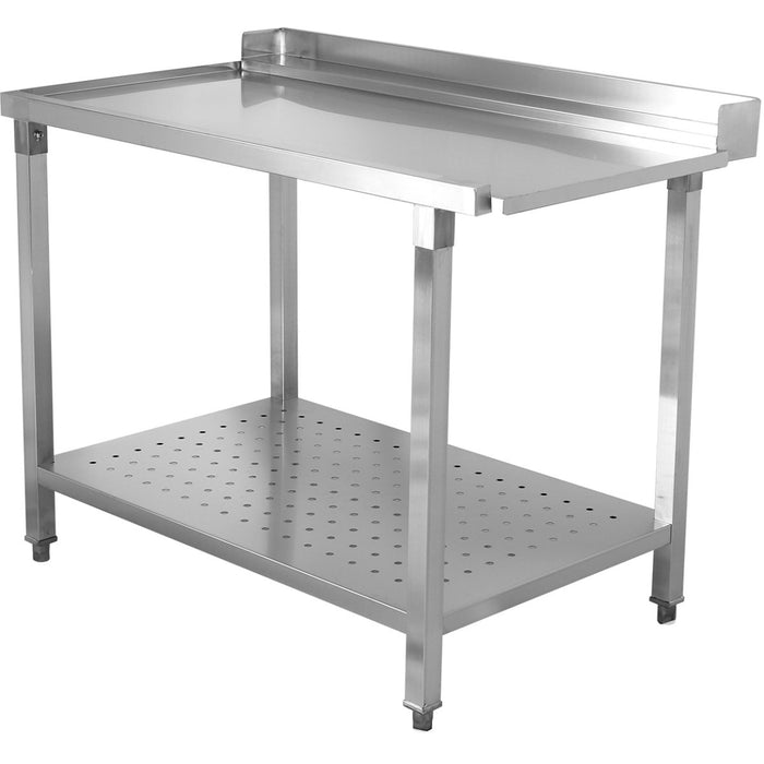 Unloading table Left side 1100x650x850mm With bottom shelf With splashback Stainless steel |  SWB11065R