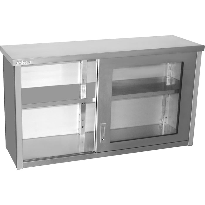 Commercial Wall Cabinet Cupboard Glass Doors Stainless Steel 1800x400x800mm | Swcgdhh180402 Makfry