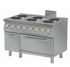 Commercial 6 Round Electric Hot Plate Range with Electric Oven LER-7030 Canmac