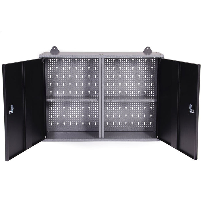 Professional Grey and Black Wall Mounted Double Door Tool Cabinet with Key 800x200x600mm |  TC002 Makfry