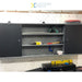 Professional Grey and Black Wall Mounted Double Door Tool Cabinet with Open Shelf/Rack and Key 1600x200x600mm |  TC003A Makfry
