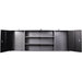 Professional Grey and Black Wall Mounted Double Door Tool Cabinet with Open Shelf/Rack and Key 1600x200x600mm |  TC003A Makfry