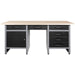 B Grade Professional Grey And Black Workshop Workbench With 30mm Wooden Desktop, 6 Drawers And Lockable Door 1600x600x850mm | Tc007 B Grade Makfry
