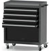 Professional Grey And Black Tool Drawer Cabinet With 4 Drawers And Locker Design 616x330x760mm | Tc027 Makfry