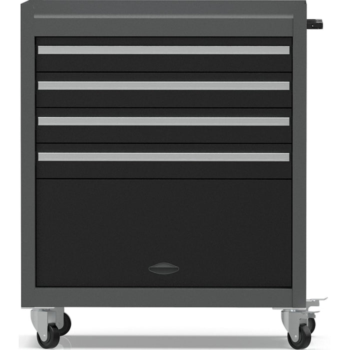 Professional Grey And Black Tool Drawer Cabinet With 4 Drawers And Locker Design 616x330x760mm | Tc027 Makfry