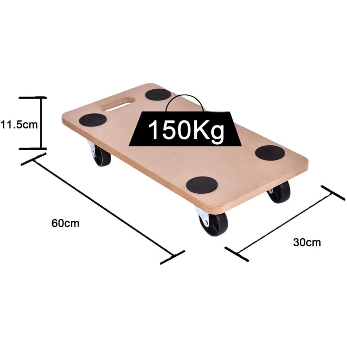 Rolling Platform Trolley Dolly 150kg Capacity 600x300x115mm |  TC0502II Makfry