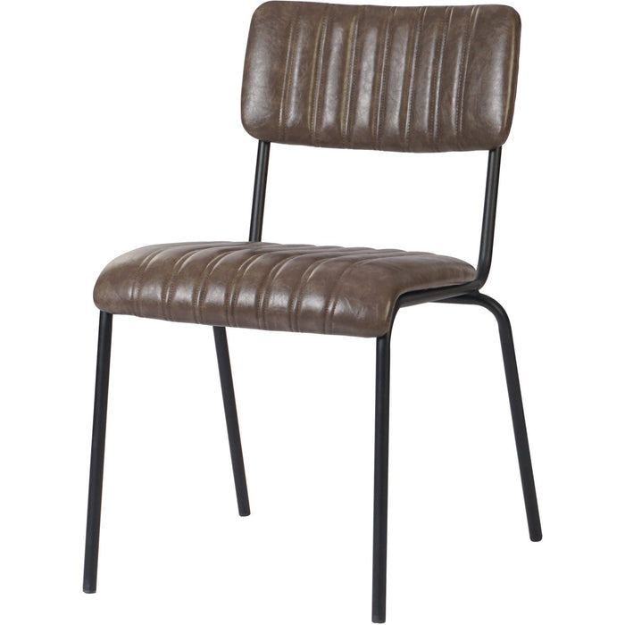 Modern Bistro Dining Chair Dining Chair with PU Leather Seat Grey 460x565x795mm |  TGS002 Makfry