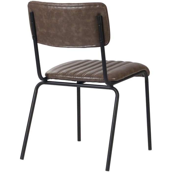 Modern Bistro Dining Chair Dining Chair with PU Leather Seat Grey 460x565x795mm |  TGS002 Makfry