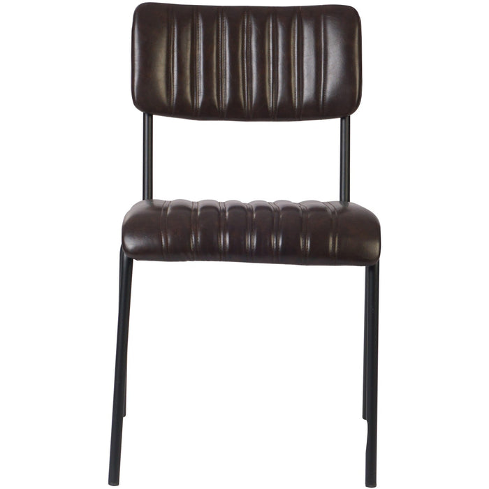 Modern Bistro Dining Chair Dining Chair with PU Leather Seat Dark Brown 460x565x795mm |  TGS006 Makfry