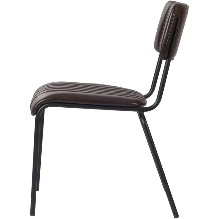Modern Bistro Dining Chair Dining Chair with PU Leather Seat Dark Brown 460x565x795mm |  TGS006 Makfry