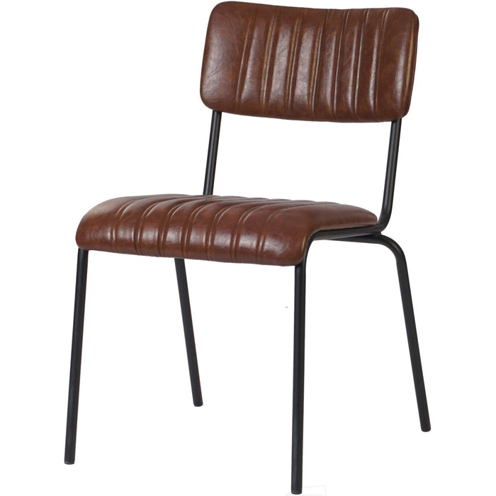 Modern Bistro Dining Chair Dining Chair with PU Leather Seat Light Brown 460x565x795mm |  TGS008 Makfry