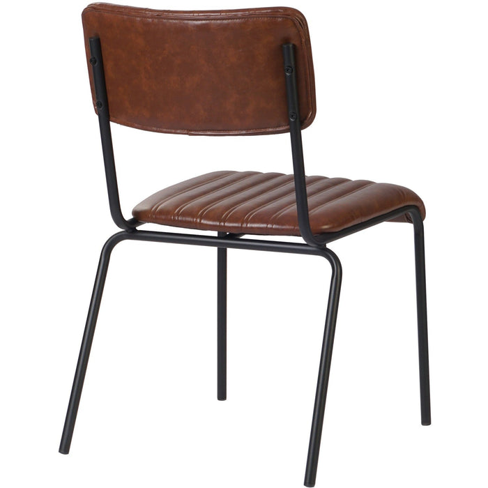 Modern Bistro Dining Chair Dining Chair with PU Leather Seat Light Brown 460x565x795mm |  TGS008 Makfry