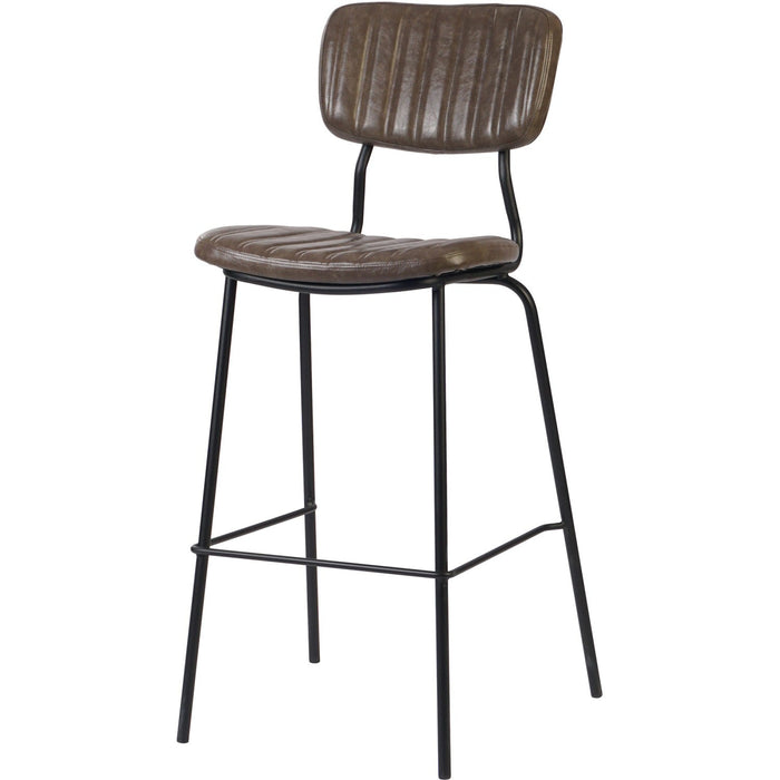 Modern High Bar Stool with PU Leather Seat Grey 460x540x1140mm |  TGS102 Makfry