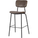 Modern High Bar Stool with PU Leather Seat Grey 460x540x1140mm |  TGS102 Makfry