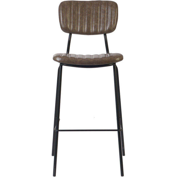 Modern High Bar Stool with PU Leather Seat Grey 460x540x1140mm |  TGS102 Makfry