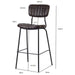 Modern High Bar Stool with PU Leather Seat Green 460x540x1140mm |  TGS104 Makfry