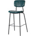 Modern High Bar Stool with PU Leather Seat Green 460x540x1140mm |  TGS104 Makfry