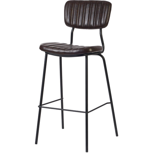 Modern High Bar Stool with PU Leather Seat Dark Brown 460x540x1140mm |  TGS106 Makfry