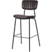 Modern High Bar Stool with PU Leather Seat Dark Brown 460x540x1140mm |  TGS106 Makfry
