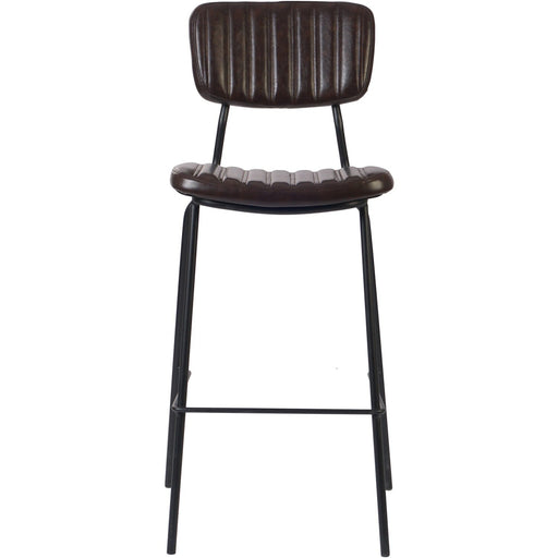 Modern High Bar Stool with PU Leather Seat Dark Brown 460x540x1140mm |  TGS106 Makfry