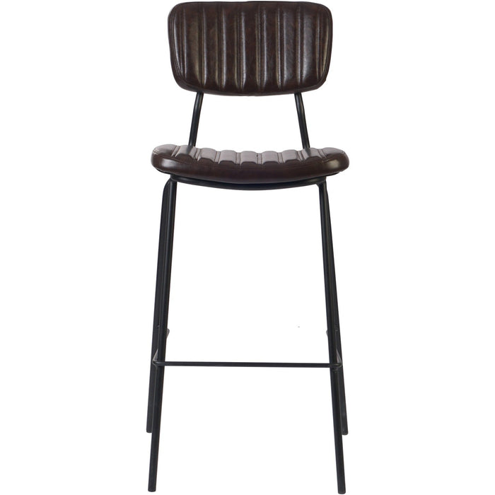 Modern High Bar Stool with PU Leather Seat Dark Brown 460x540x1140mm |  TGS106 Makfry