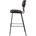 Modern High Bar Stool with PU Leather Seat Dark Brown 460x540x1140mm |  TGS106 Makfry