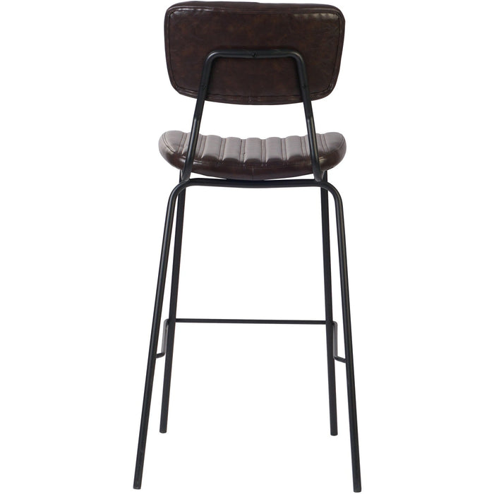 Modern High Bar Stool with PU Leather Seat Dark Brown 460x540x1140mm |  TGS106 Makfry
