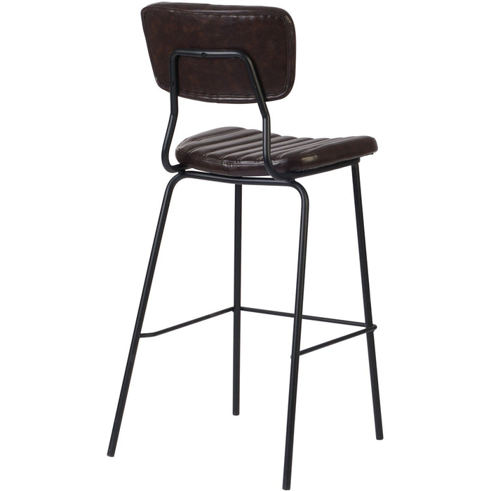 Modern High Bar Stool with PU Leather Seat Dark Brown 460x540x1140mm |  TGS106 Makfry