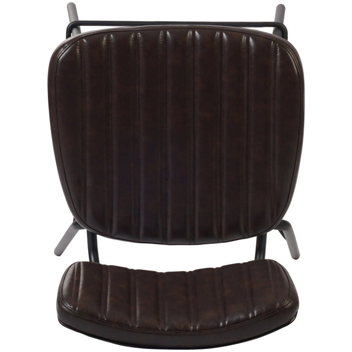 Modern High Bar Stool with PU Leather Seat Dark Brown 460x540x1140mm |  TGS106 Makfry