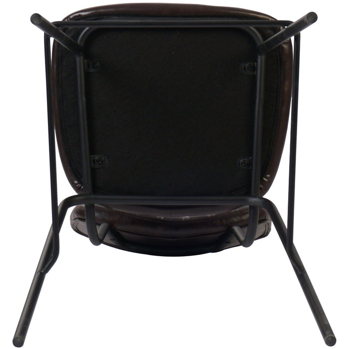 Modern High Bar Stool with PU Leather Seat Dark Brown 460x540x1140mm |  TGS106 Makfry