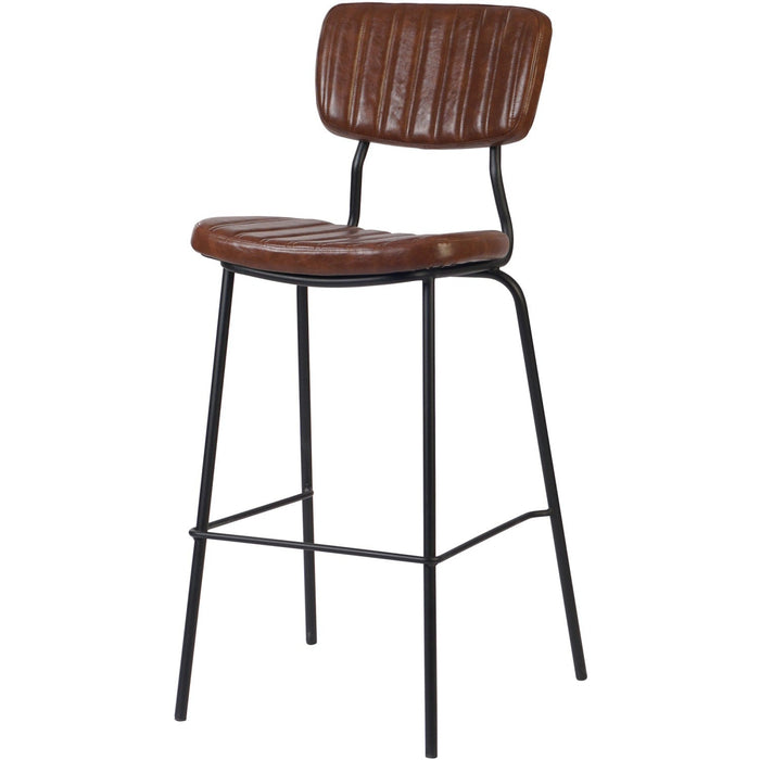 Modern High Bar Stool with PU Leather Seat Light Brown 460x540x1140mm |  TGS108 Makfry