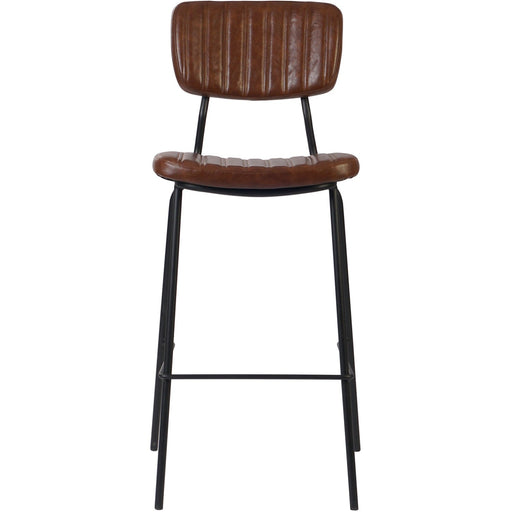 Modern High Bar Stool with PU Leather Seat Light Brown 460x540x1140mm |  TGS108 Makfry
