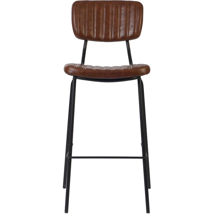 Modern High Bar Stool with PU Leather Seat Light Brown 460x540x1140mm |  TGS108 Makfry