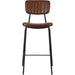 Modern High Bar Stool with PU Leather Seat Light Brown 460x540x1140mm |  TGS108 Makfry