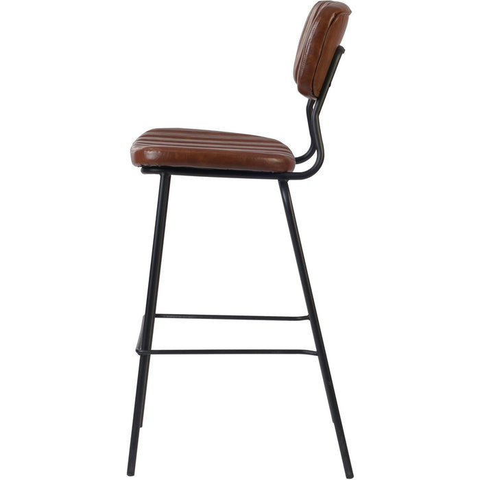 Modern High Bar Stool with PU Leather Seat Light Brown 460x540x1140mm |  TGS108 Makfry