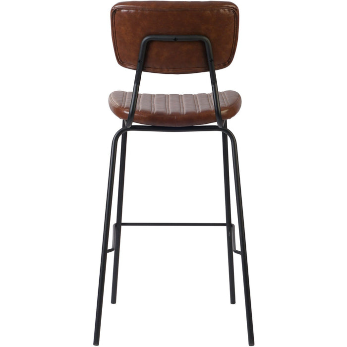 Modern High Bar Stool with PU Leather Seat Light Brown 460x540x1140mm |  TGS108 Makfry