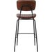 Modern High Bar Stool with PU Leather Seat Light Brown 460x540x1140mm |  TGS108 Makfry