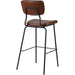 Modern High Bar Stool with PU Leather Seat Light Brown 460x540x1140mm |  TGS108 Makfry